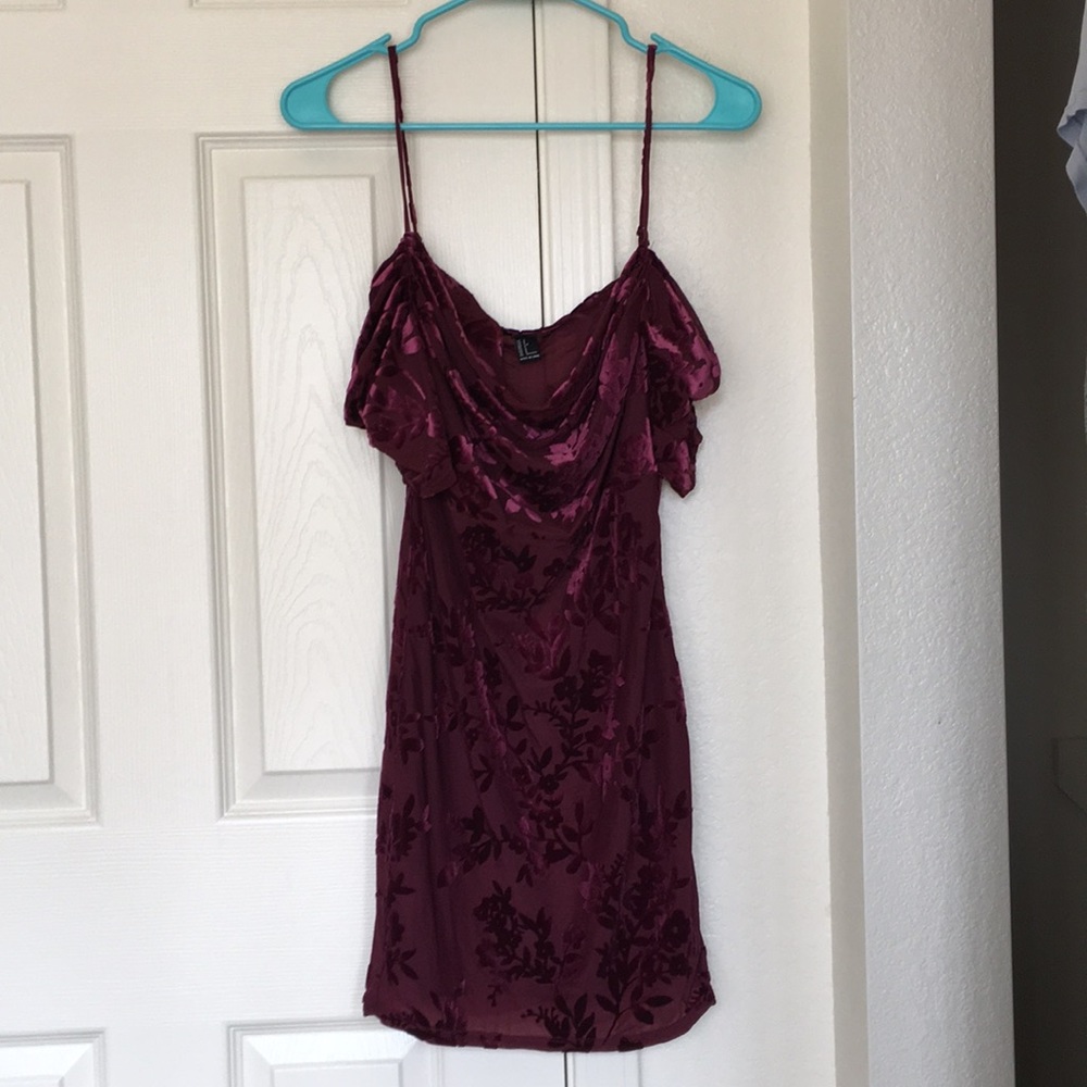 {Forever 21} Velvet Burgundy Mini Dress